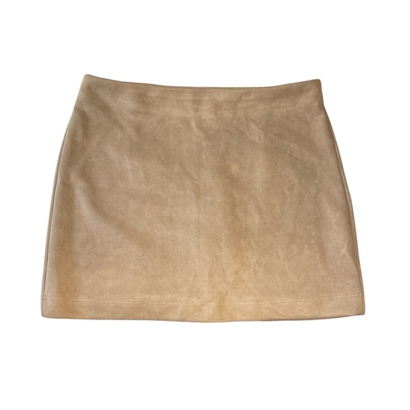 Pink Lily Beautiful Sound Mocha A-Line Suede Skirt Women's Size XL - Picture 4 of 9